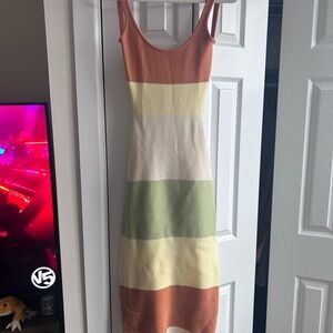 Striped Multicolor Knit Dress